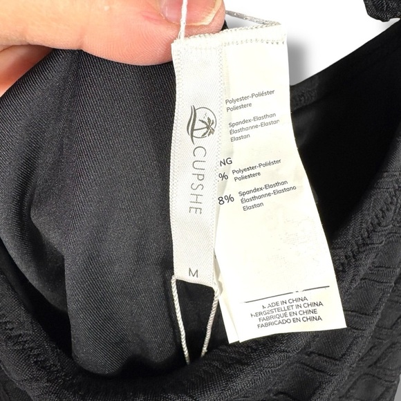 Cupshe Black Knotted Scalloped Cut Out One Piece Swimsuit, Black, Size Medium - Picture 7 of 14